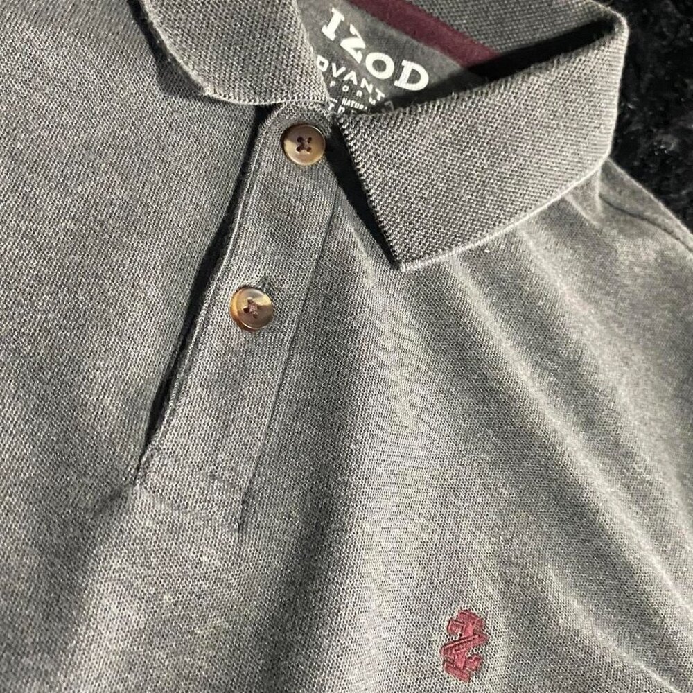 Vintage Izod Grey Polo Shirt #poloshirt #poloassn #Izod #george - Picture 3 of 8
